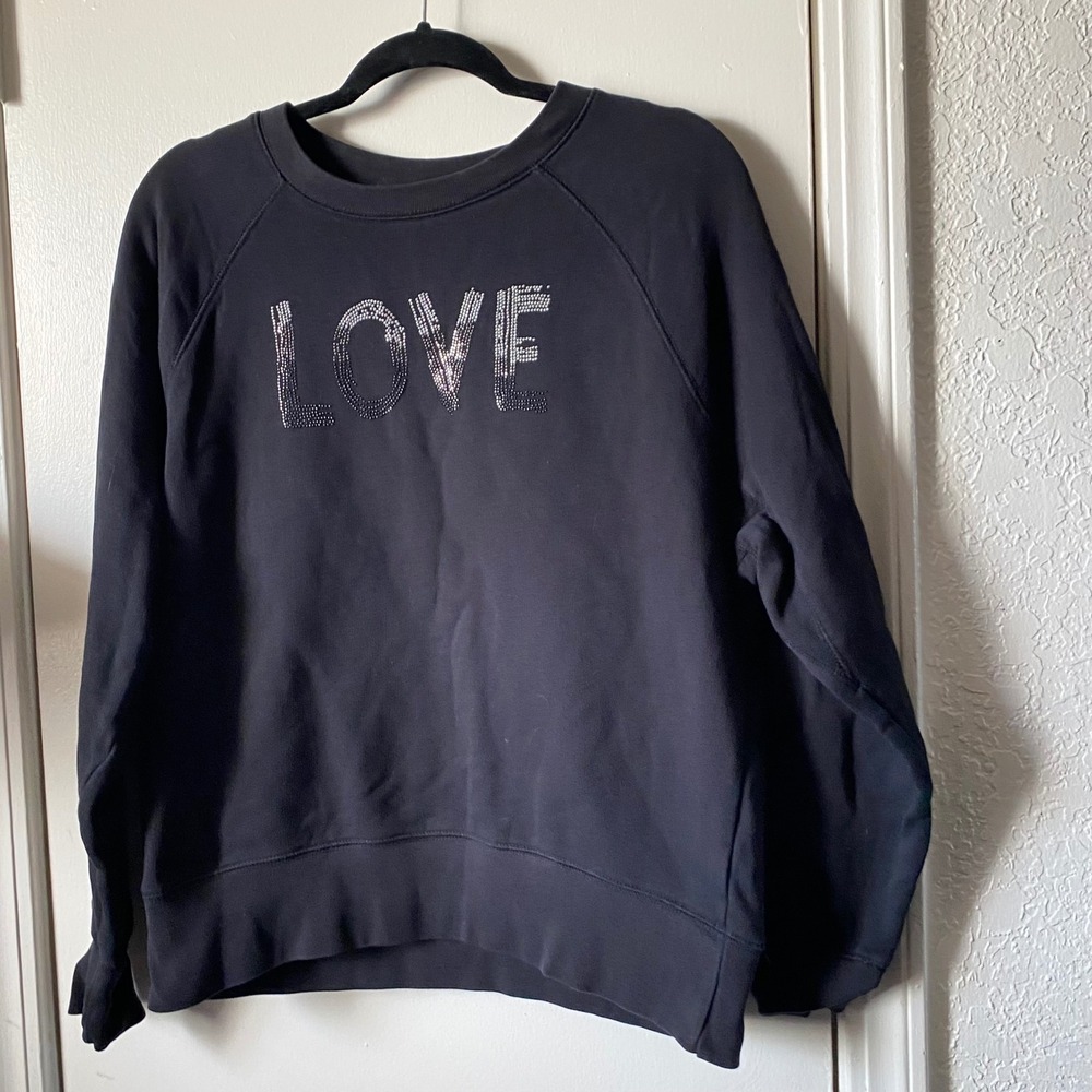 Zadig‎ & Voltaire LOVE Rhinestone Sweatshirt Black